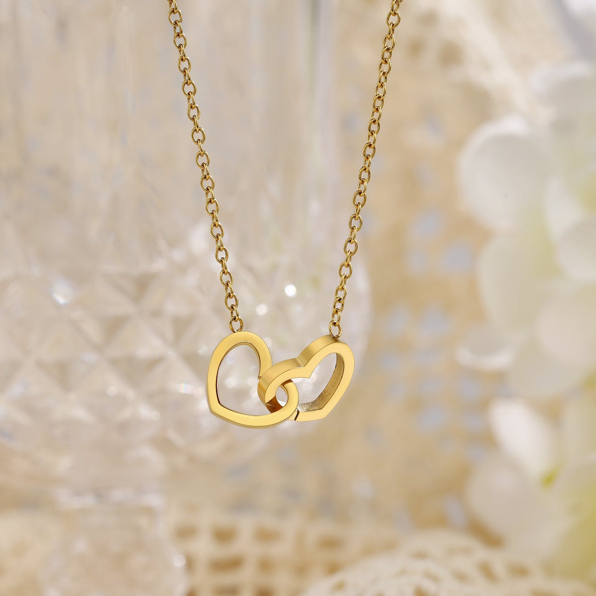 Custom Double Heart Necklace