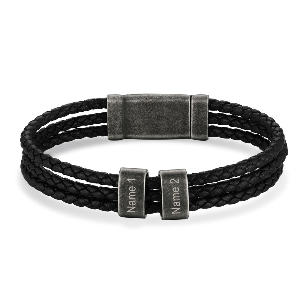Custom Name Leather Bracelet