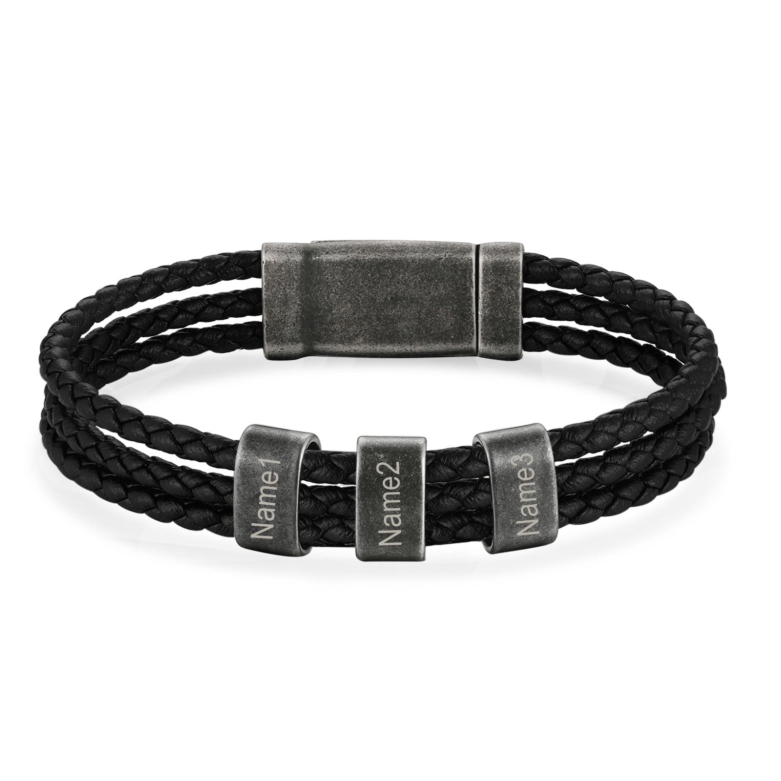 Custom Name Leather Bracelet