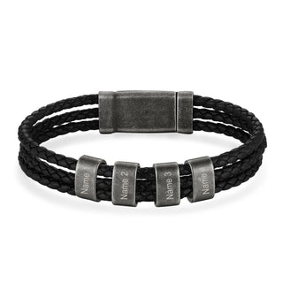 Custom Name Leather Bracelet