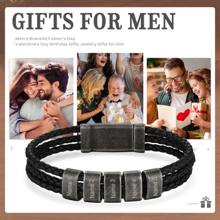 Custom Name Leather Bracelet