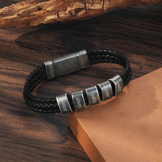 Custom Name Leather Bracelet