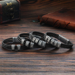 Custom Name Leather Bracelet