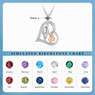 Personalized Heart Necklace with Father and Daughter