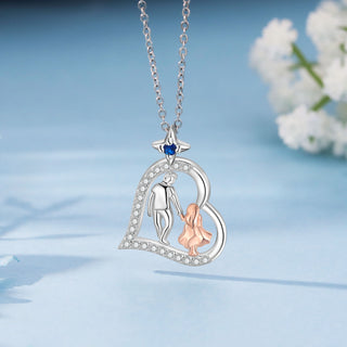 Personalized Heart Necklace with Father and Daughter