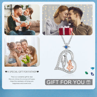 Personalized Heart Necklace with Father and Daughter