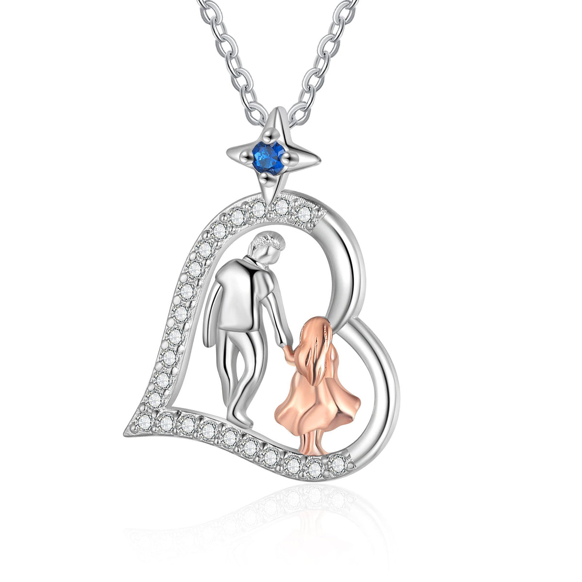 Personalized Heart Necklace with Father and Daughter