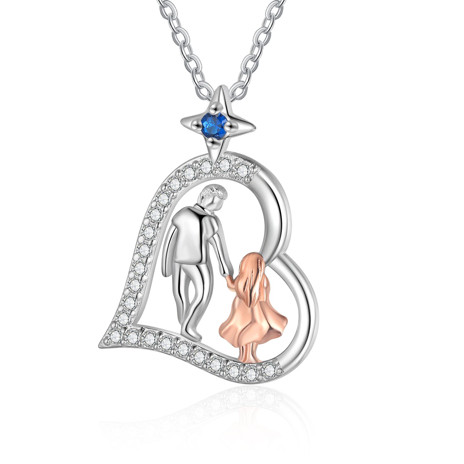 Personalized Heart Necklace with Father and Daughter