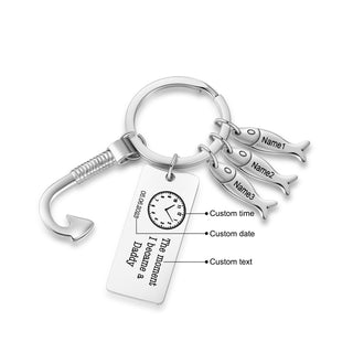 Custom Stainelss Steel Keychain with Fish