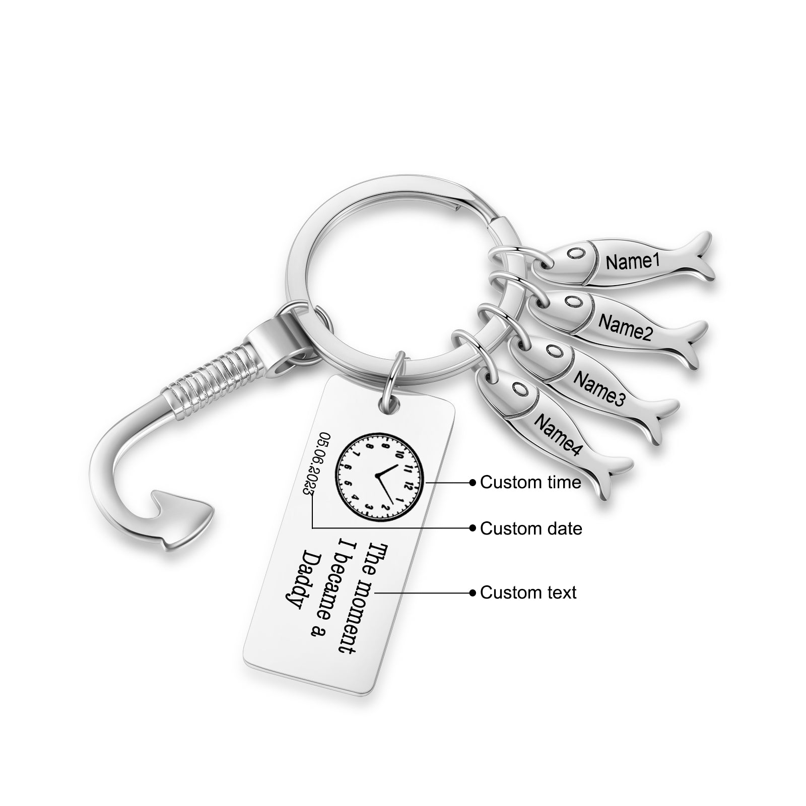 Custom Stainelss Steel Keychain with Fish