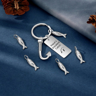 Custom Stainelss Steel Keychain with Fish