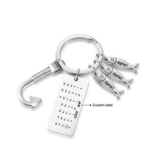 Custom Stainless Steel Keychain with Fish