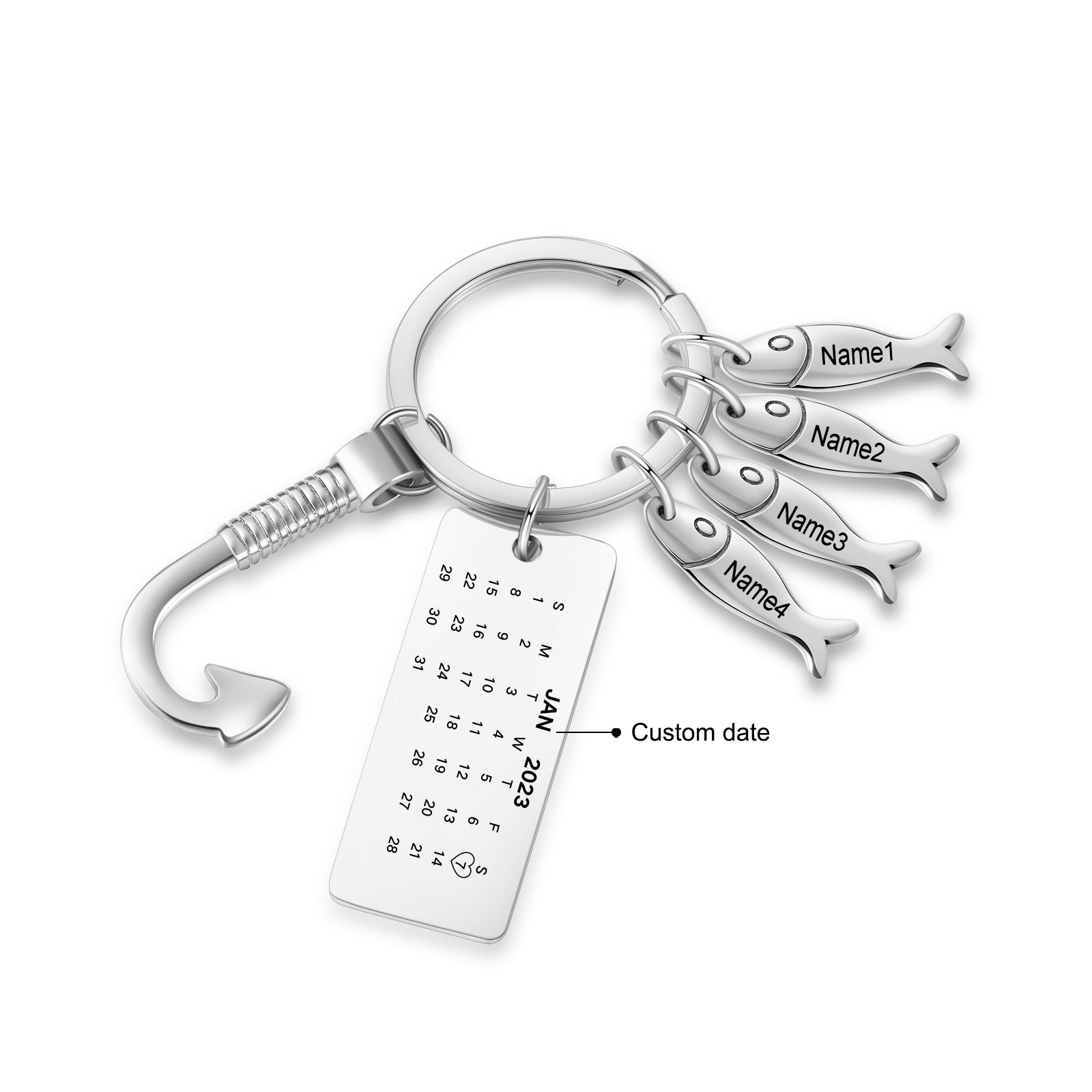Custom Stainless Steel Keychain with Fish