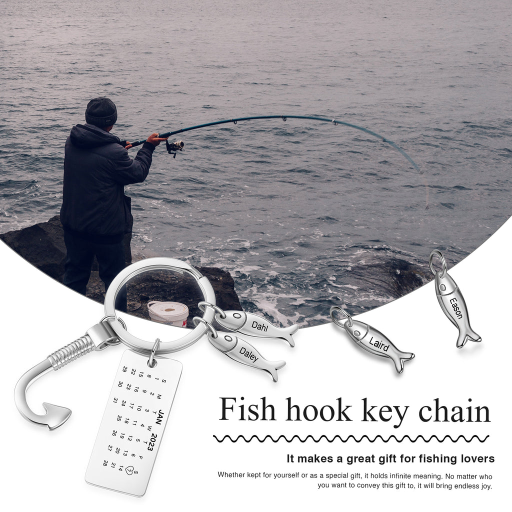 Custom Stainless Steel Keychain with Fish