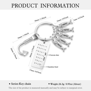 Custom Stainless Steel Keychain with Fish