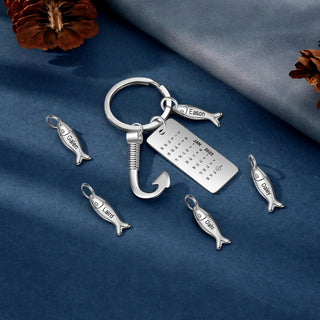 Custom Stainless Steel Keychain with Fish