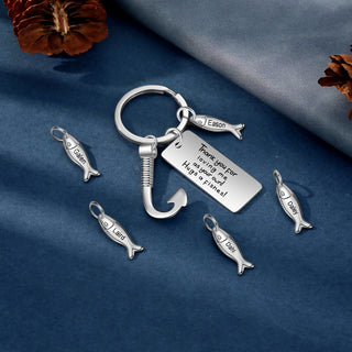 Custom Stainless Steel Keychain with Fish