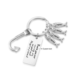 Custom Stainless Steel Keychain with Fish