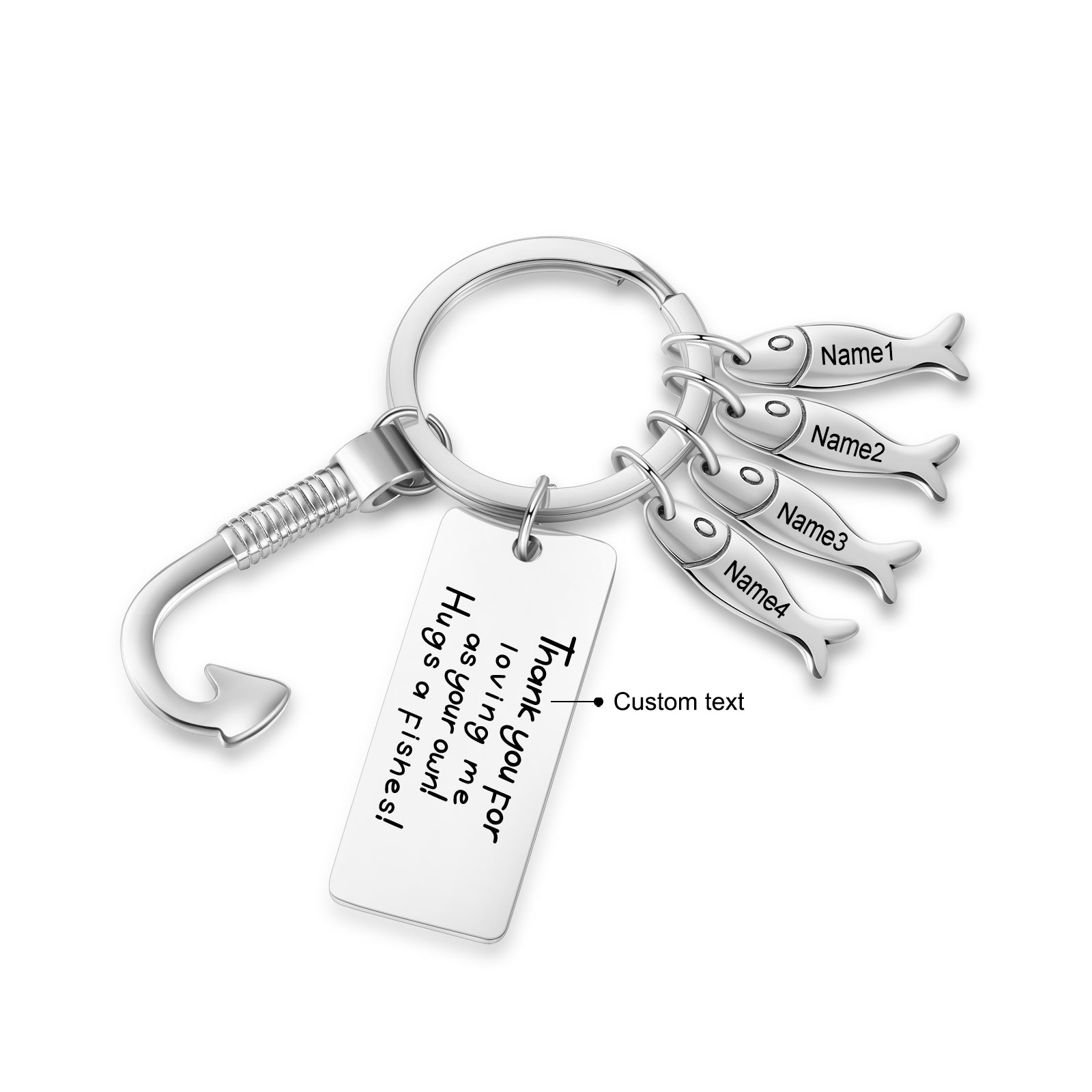 Custom Stainless Steel Keychain with Fish