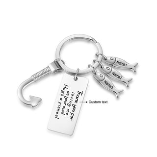 Custom Stainless Steel Keychain with Fish