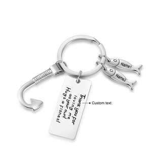 Custom Stainless Steel Keychain with Fish