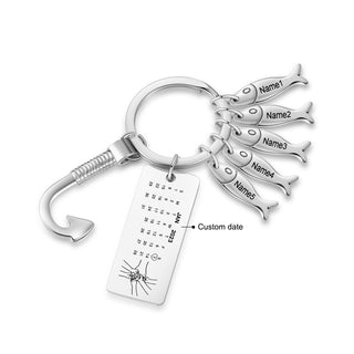 Custom Stainless Steel Keychain with Fish