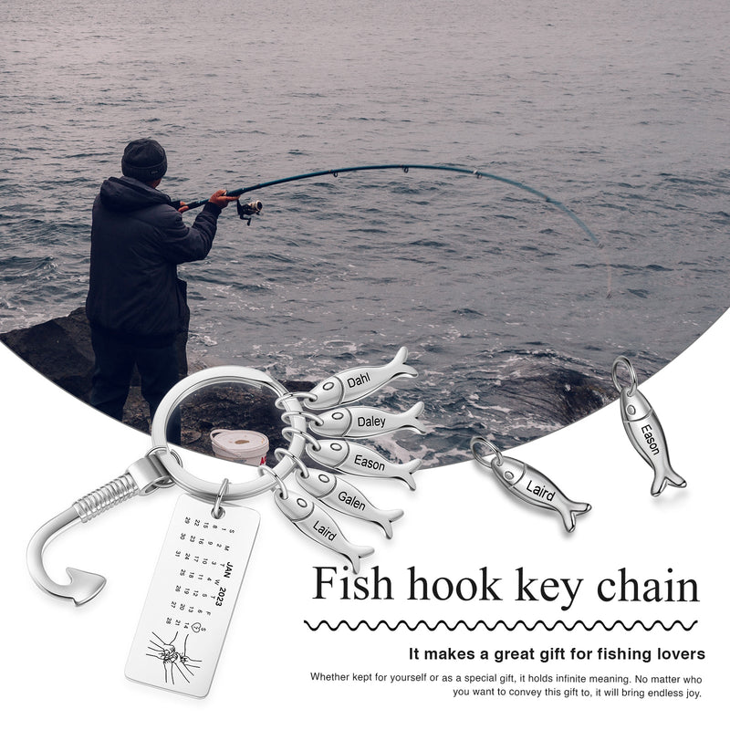 Custom Stainless Steel Keychain with Fish