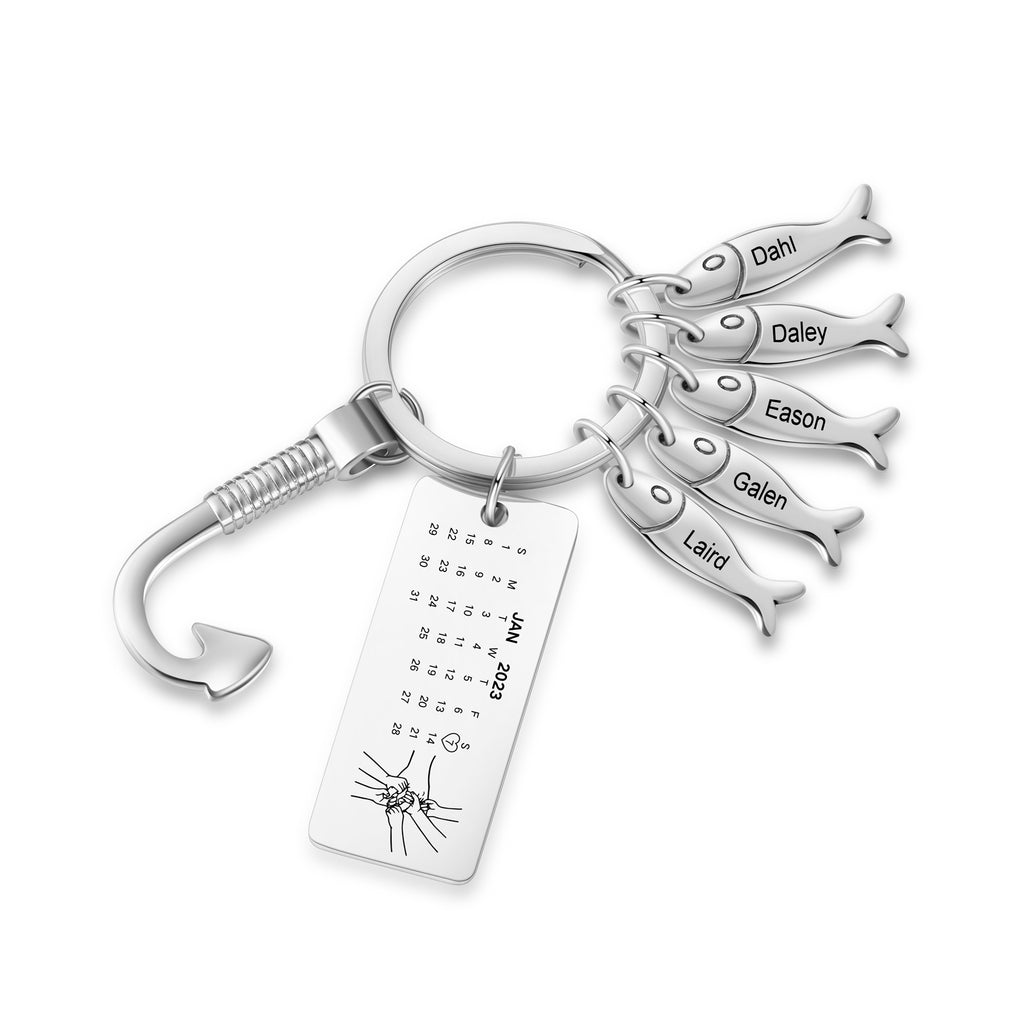 Custom Stainless Steel Keychain with Fish