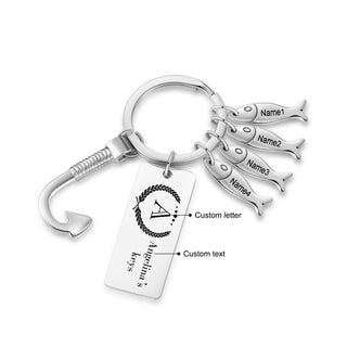 Custom Stainless Steel Keychain with Fish