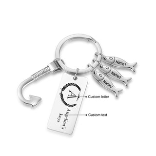 Custom Stainless Steel Keychain with Fish