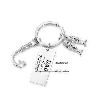 Custom Stainless Steel Keychain with Fish