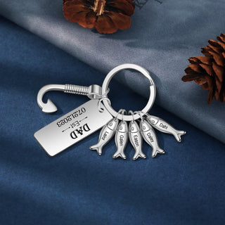 Custom Stainless Steel Keychain with Fish