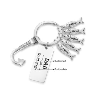 Custom Stainless Steel Keychain with Fish