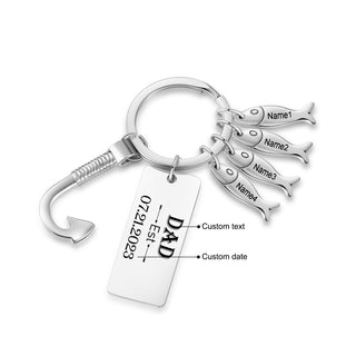 Custom Stainless Steel Keychain with Fish