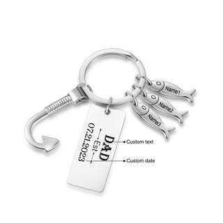 Custom Stainless Steel Keychain with Fish