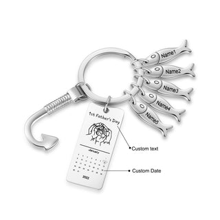 Custom Stainless Steel Keychain with Fish