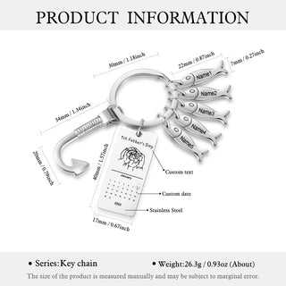 Custom Stainless Steel Keychain with Fish