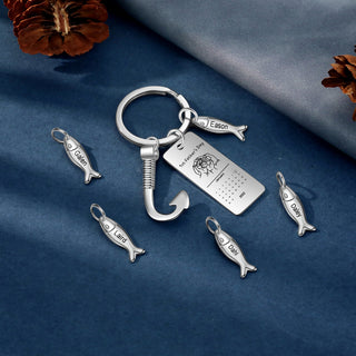 Custom Stainless Steel Keychain with Fish