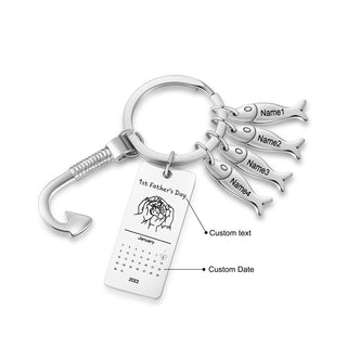 Custom Stainless Steel Keychain with Fish