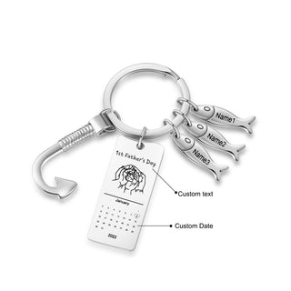 Custom Stainless Steel Keychain with Fish