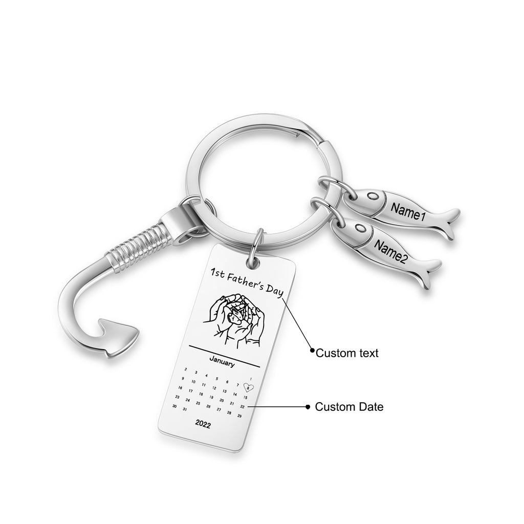Custom Stainless Steel Keychain with Fish
