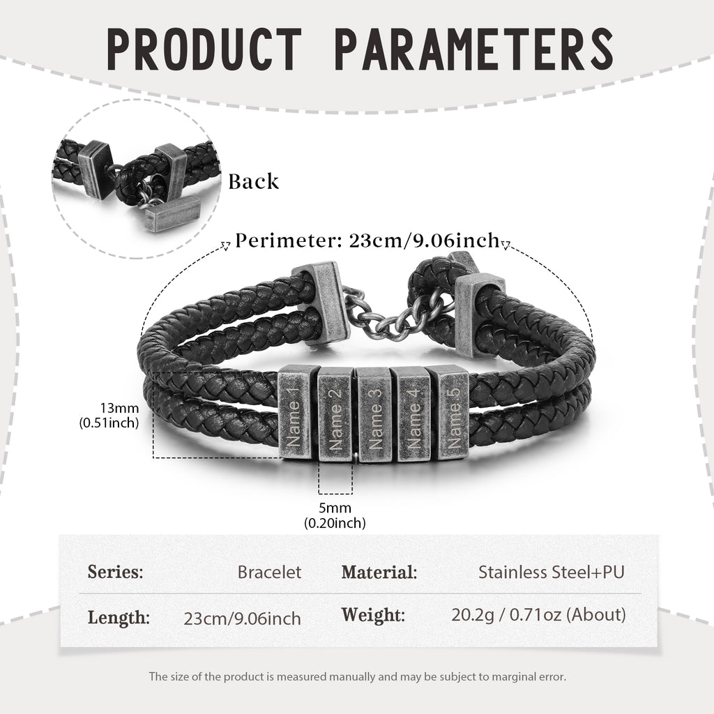 Custom Men Leather Bracelet