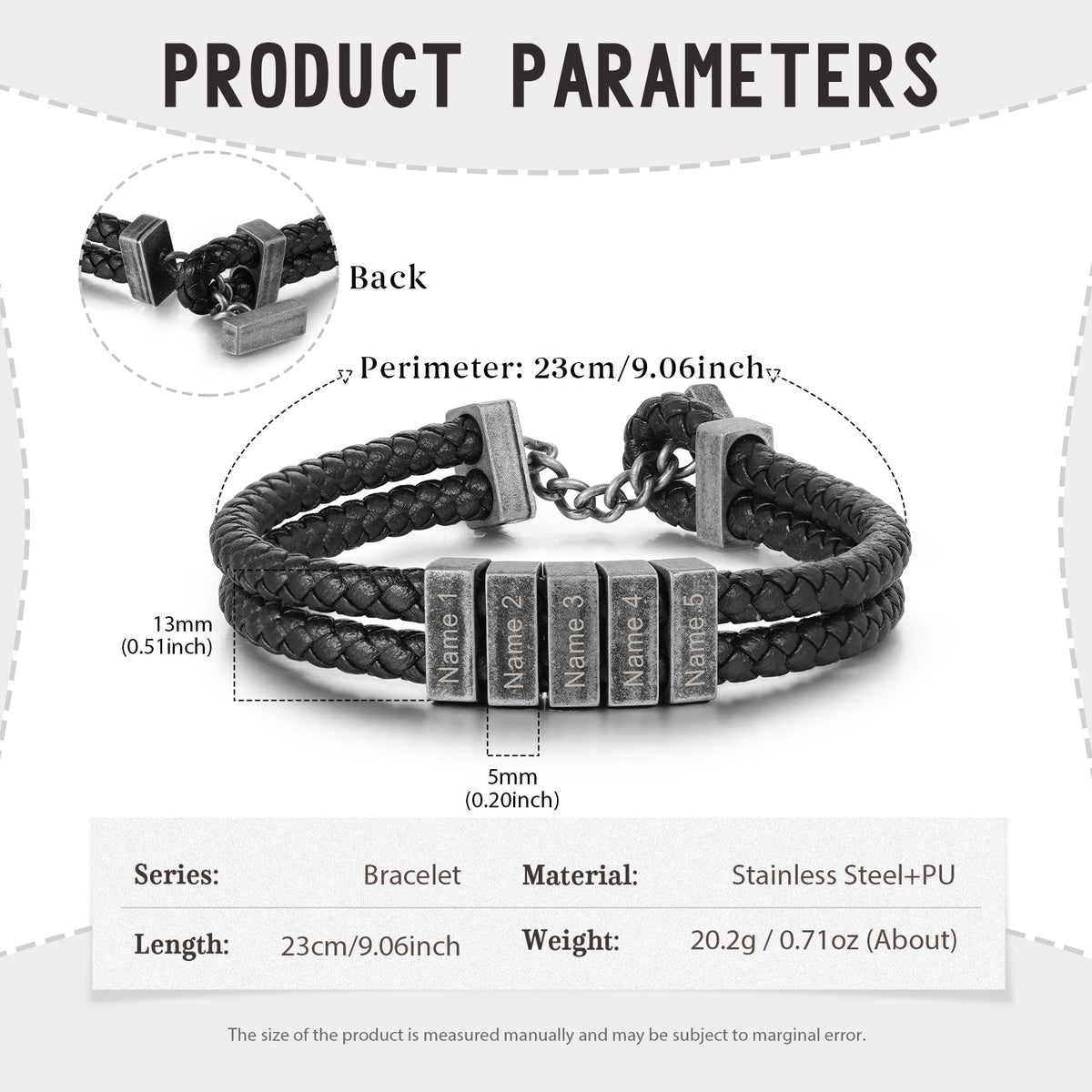 Custom Men Leather Bracelet