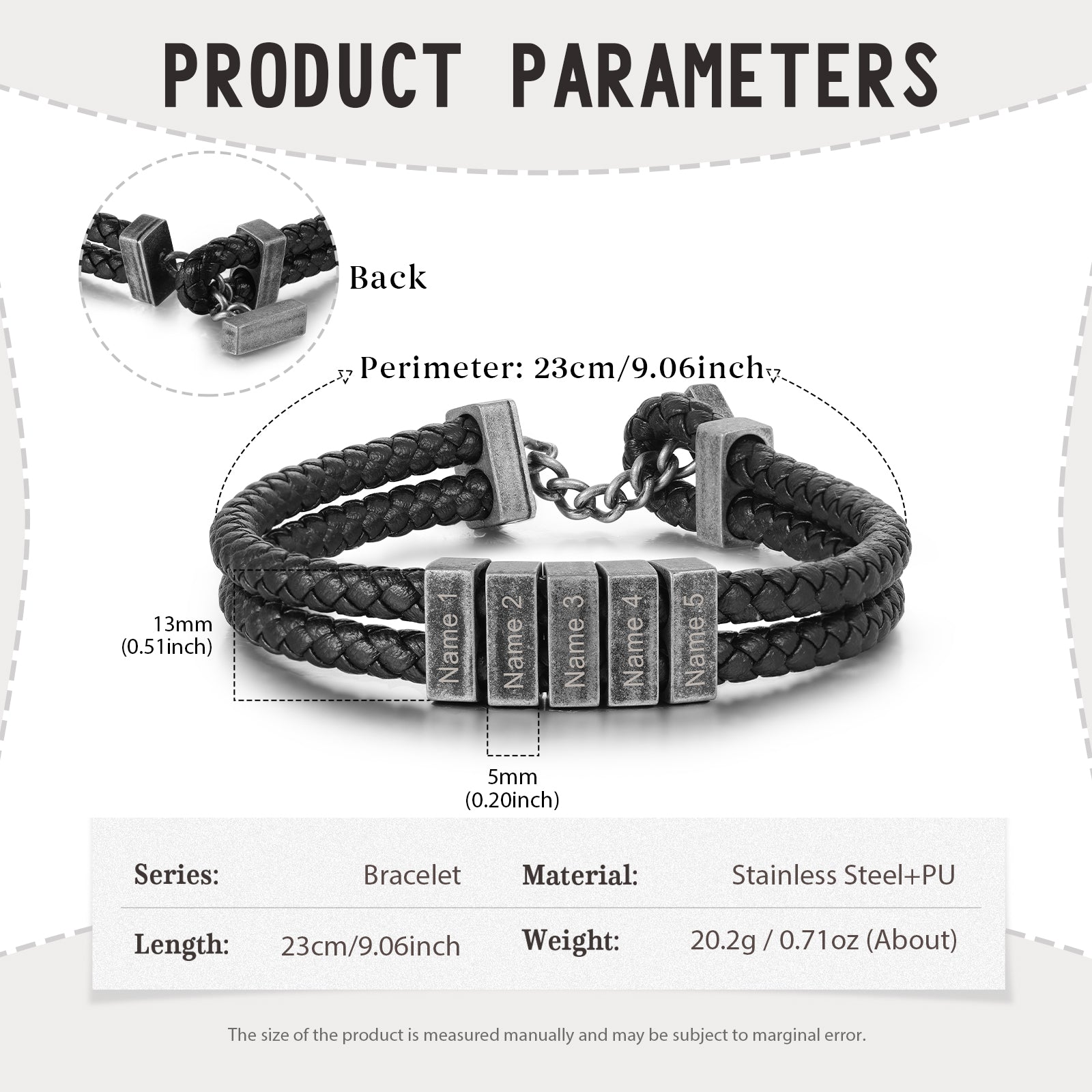 Custom Men Leather Bracelet