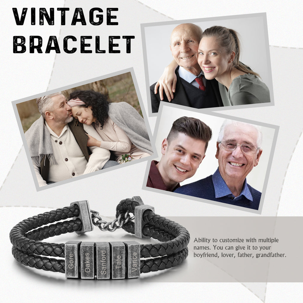 Custom Men Leather Bracelet