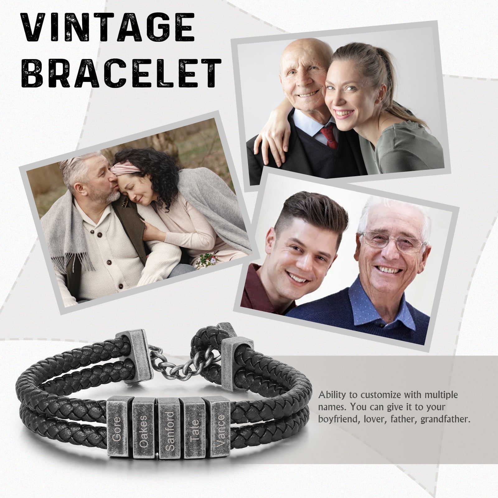Custom Men Leather Bracelet