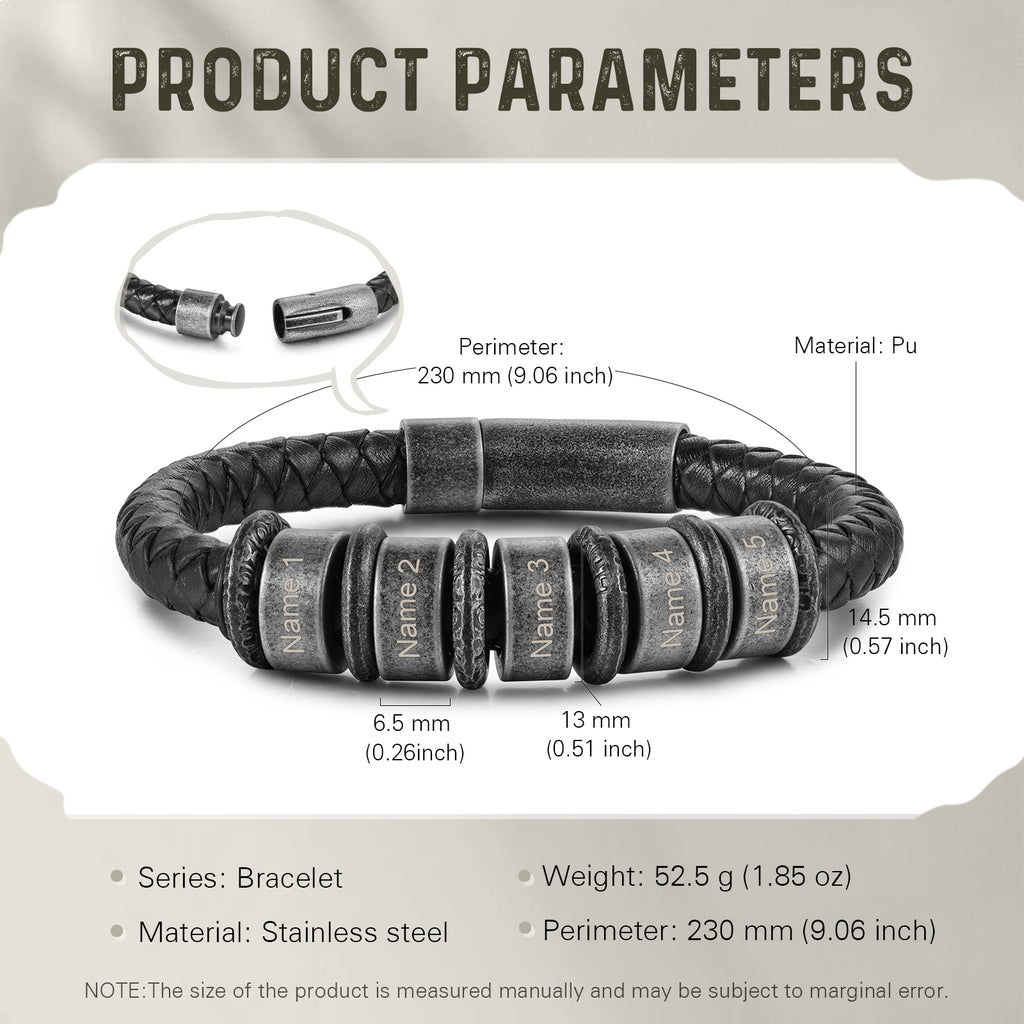 Custom Men Leather Bracelet
