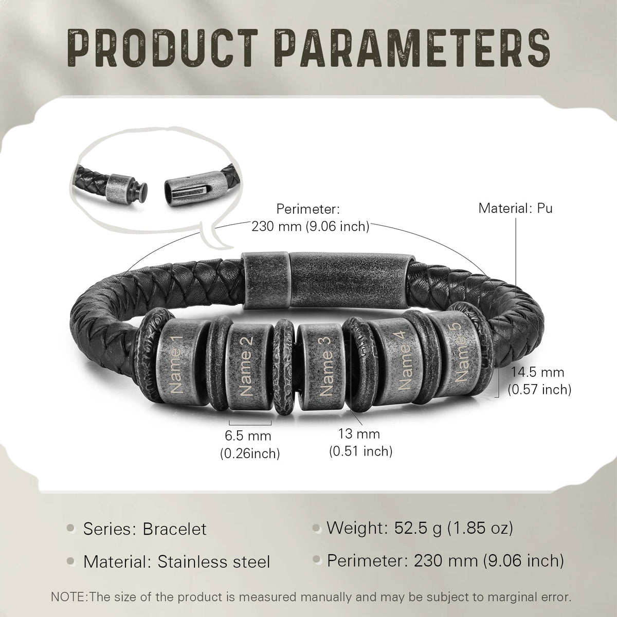 Custom Men Leather Bracelet