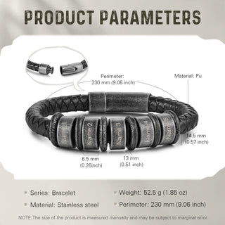 Custom Men Leather Bracelet