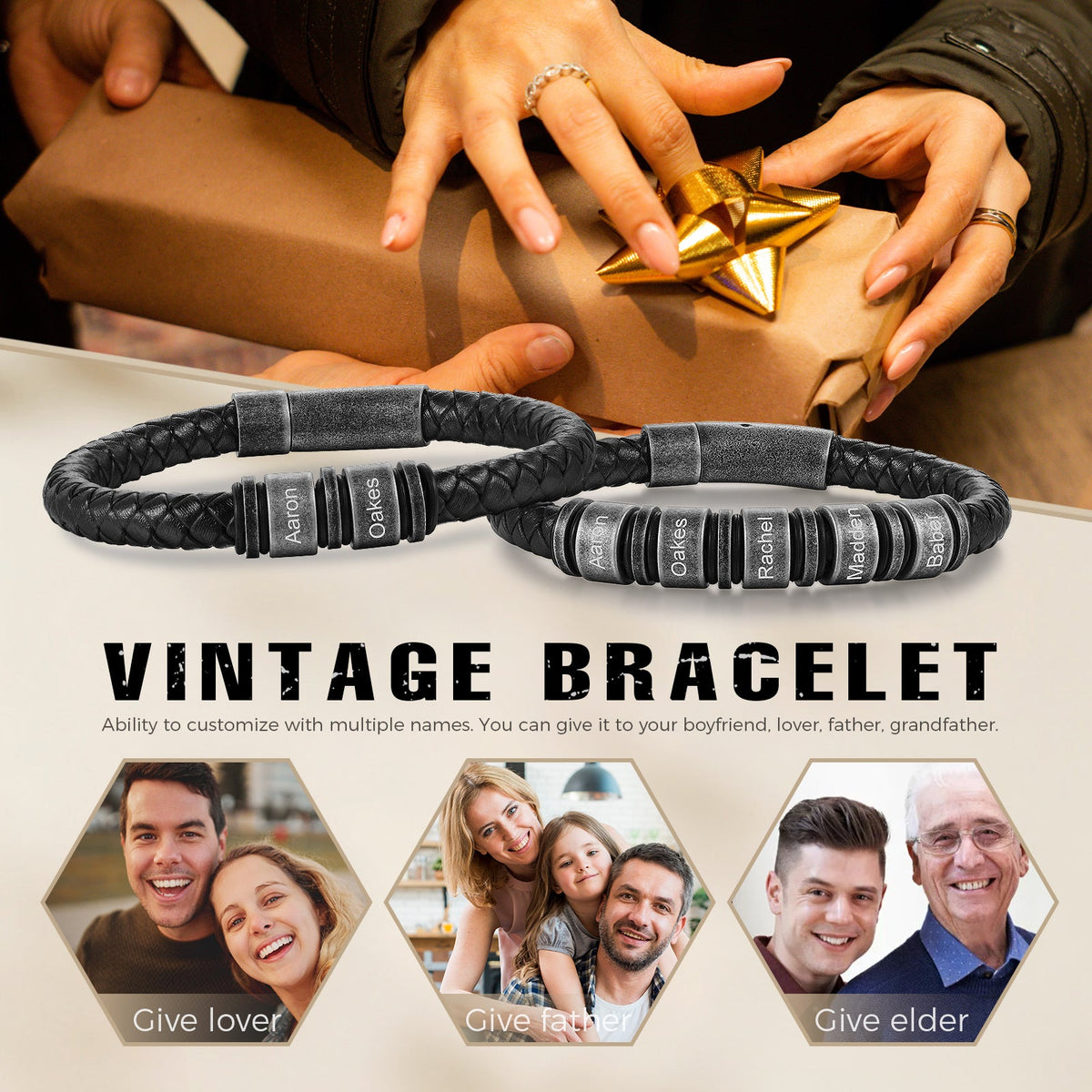 Custom Men Leather Bracelet